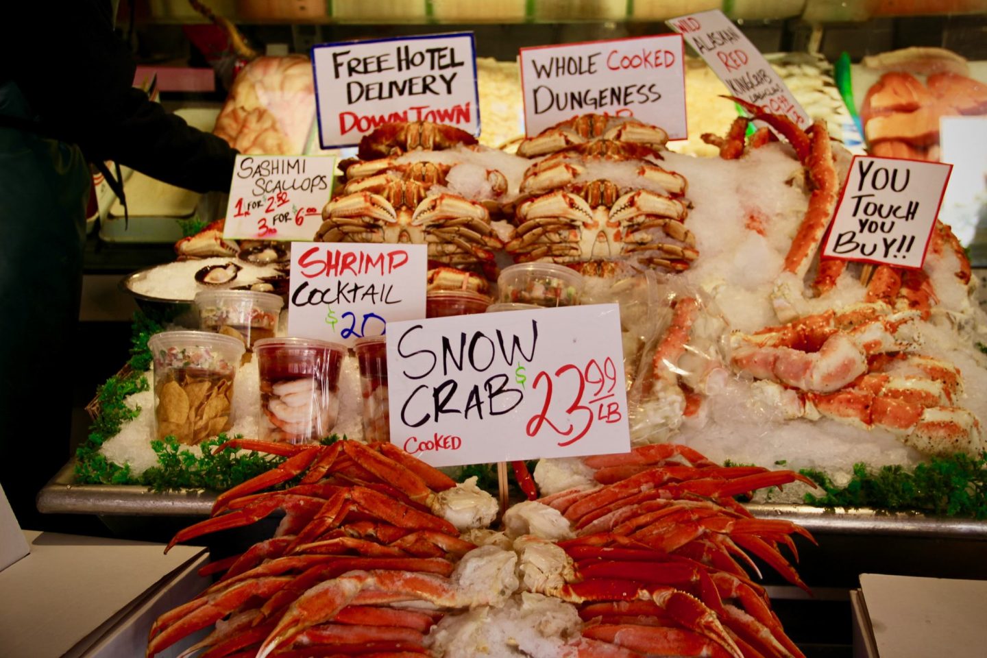 Fresh Seafood in Pike Place Public Market in Seattle, Washington - The Spectacular Adventurer