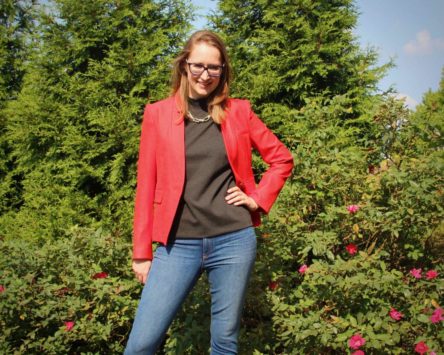 Red Veronica Beard Farley Up-Collar Dickey Jacket | My Favorite Women's Fall Blazers | The Spectacular Adventurer